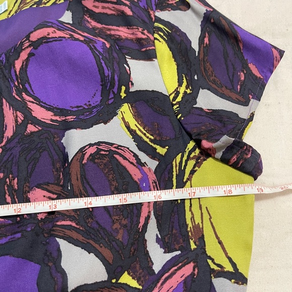 Boden Womens Dress Size 8R Purple and Green Abstract Silk Blend Knee Length - Picture 14 of 14